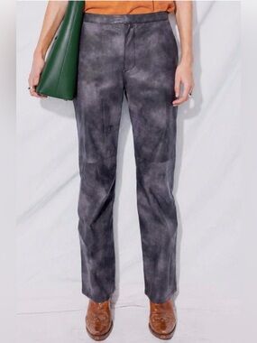 NWOT TheOpen Product Teen/Women’s Faux Leather Tie Dye Pants Black/Gray $336 RTL
